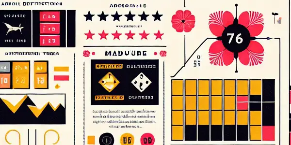 Infographic illustrating Western and Japanese classifications of erotic content with symbols, colors, and culturally relevant motifs.