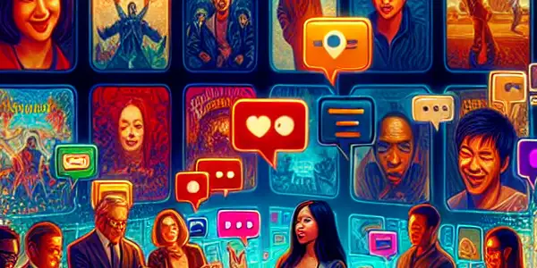 A vibrant digital forum showcasing Asian adult content with engaging discussions, colorful thumbnails, and diverse community avatars.